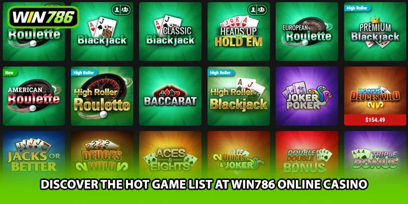 Discover the hot game list at Win786 online casino